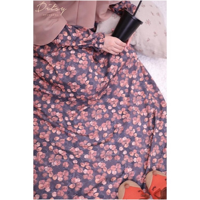 ditsy autumn charcoal