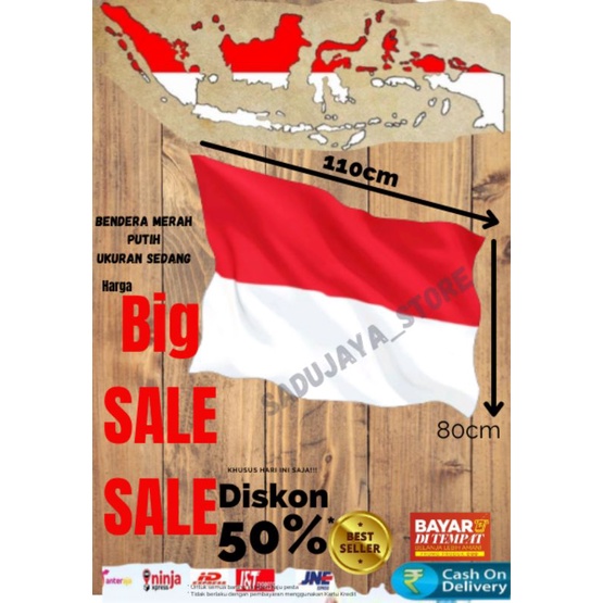 BENDERA MERAH PUTIH / BENDERA INDONESIA/bender merah putih 120 × 80/ bendera merah putih jumbo
