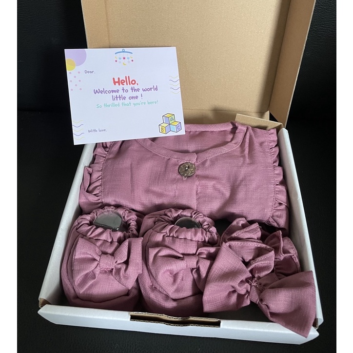 Hampers Baby Girl Jumper Set| Kado Lahiran bayi perempuan | gift set | Kado Lahiran bayi-Polos-Lilac