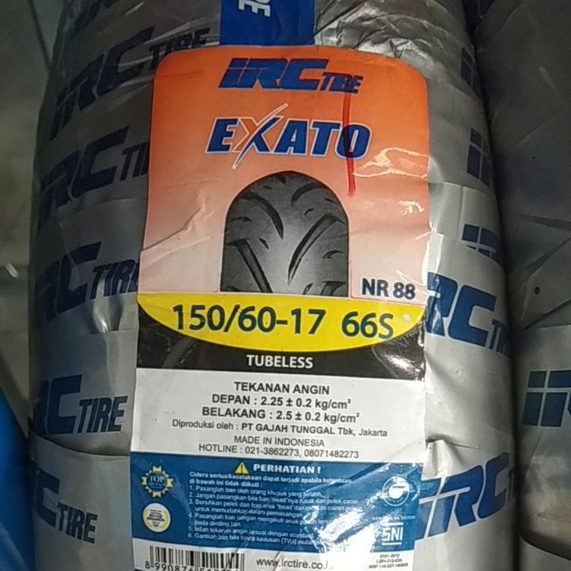 Ban Luar IRC Exato 150/60-17 NR88 Tubeless