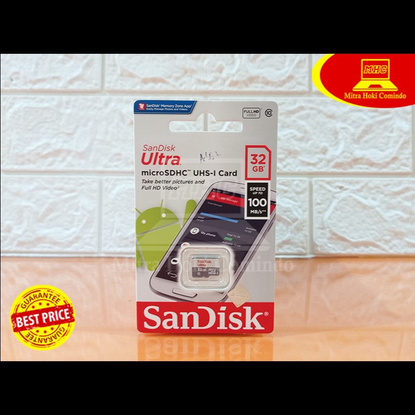 Sandisk Memory card MicroSD / Micro SD 32GB 100mbps Original MURAH