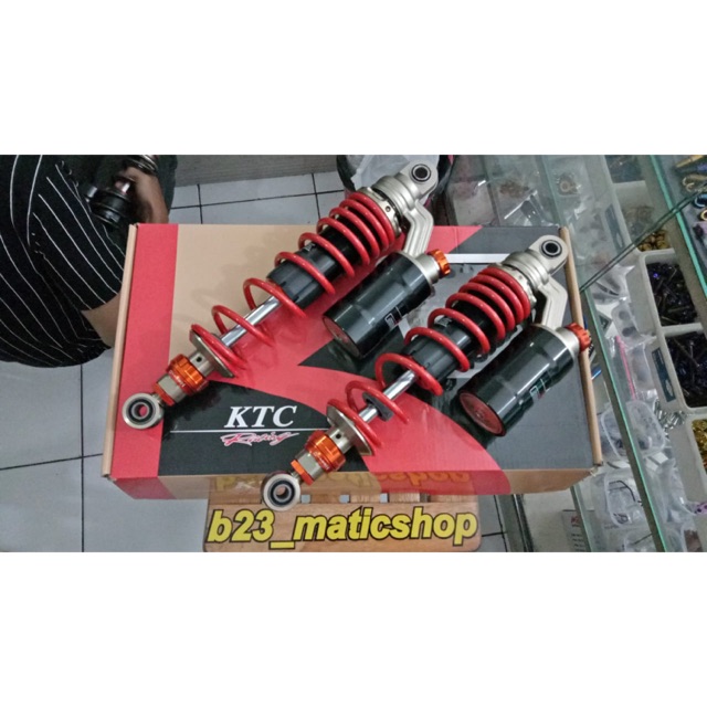 shock KTC racing ukuran tinggi 340mm klik atas dan bawah tabung kitaco rxking supra kharisma 125 red