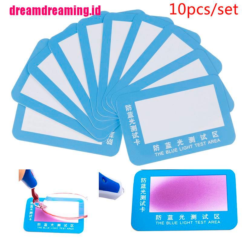 10pcs / set Kartu Tes Polarisasi Anti Blue Light Ungu Dapat Digunakan Kembali