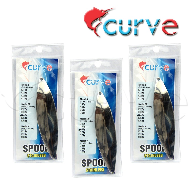 Lure Spoon SV Chrome Stainless Curve