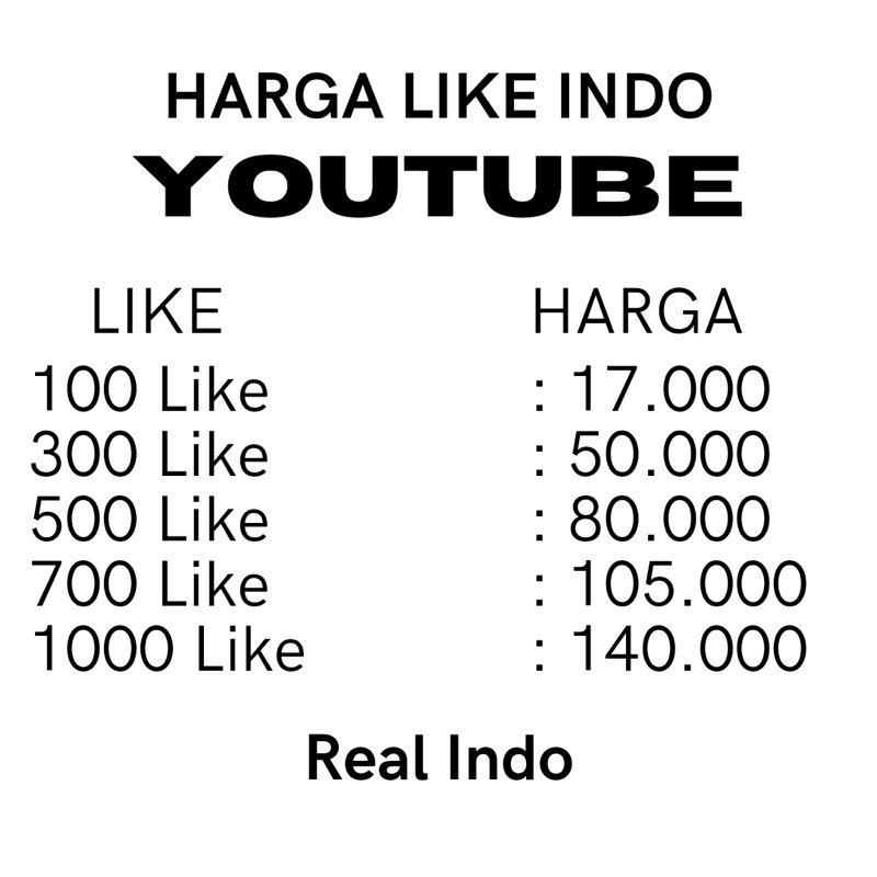 JUAL 1000 LIKE YOUTUBE REAL INDO INSTAN