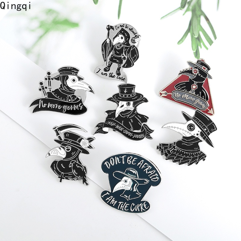 Bros Pin Enamel Desain Plague Doctor Gaya Punk Untuk Hadiah Teman