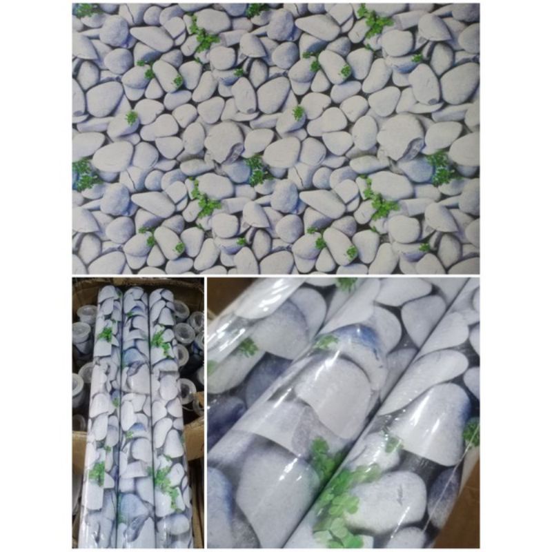 wallsticker/wallpaper dinding sticker Batu Kerikil Putih