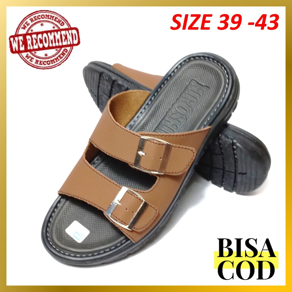 Termurah Sandal Pria Slip On Model Casual Kekinian Flip Flop Grade Original Distro Bayar di Tempat