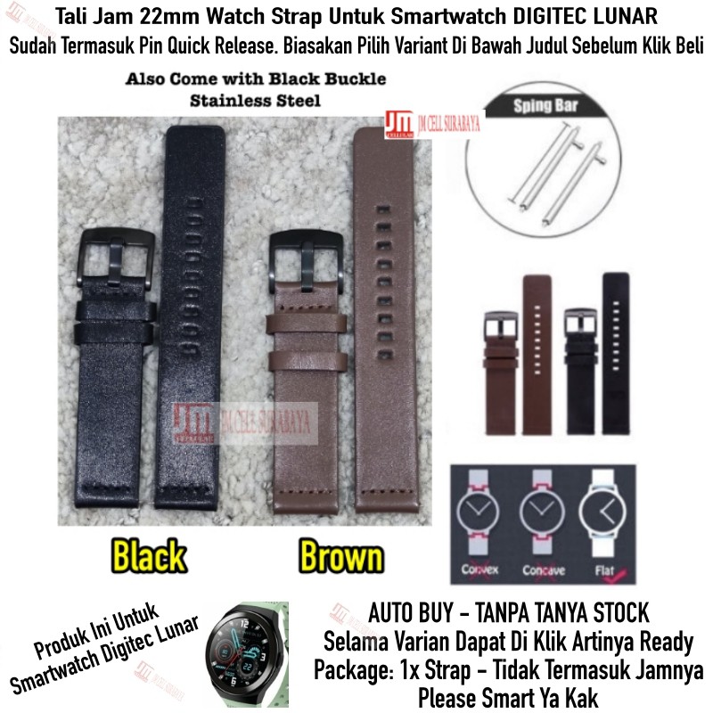 Tali Jam 22mm Watch Strap Smartwatch Digitec Lunar - Modern Leather Kulit