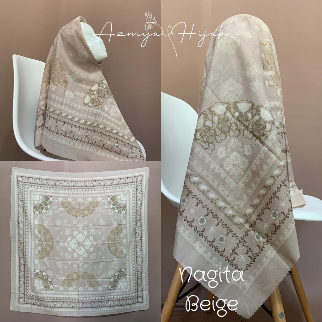 Hijab Segiempat Bahan Voal Jilbab Motif BATIK / UKIRAN VOAL Bahan Voal Motif Denay part 2