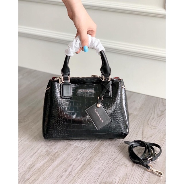 C583 Tas Selempang Bahu CK Croco Top Handle Bag