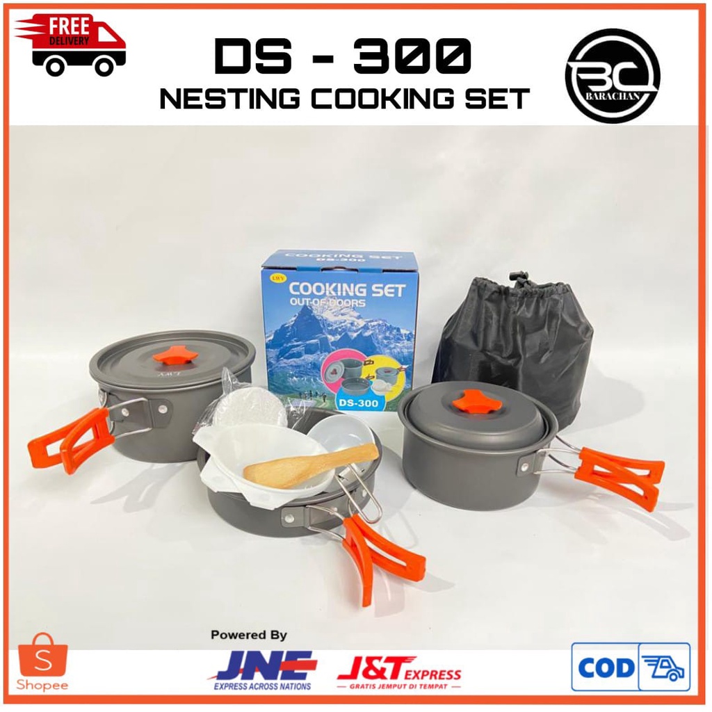 Cooking Set Camping Murah DS 300 Nesting Set Alat Masak Camping Panci Gunung Alat Masak Outdoor Cook