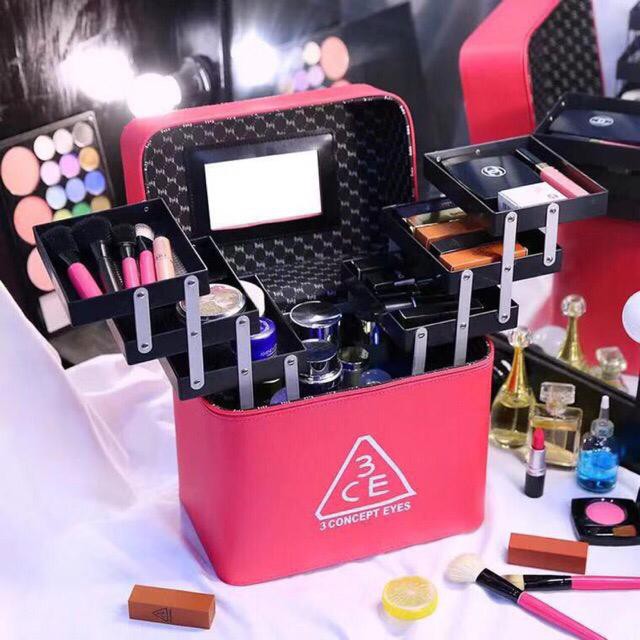 Kotak kosmetik/ tempat make up / beauty case / 3Tk polos B3395