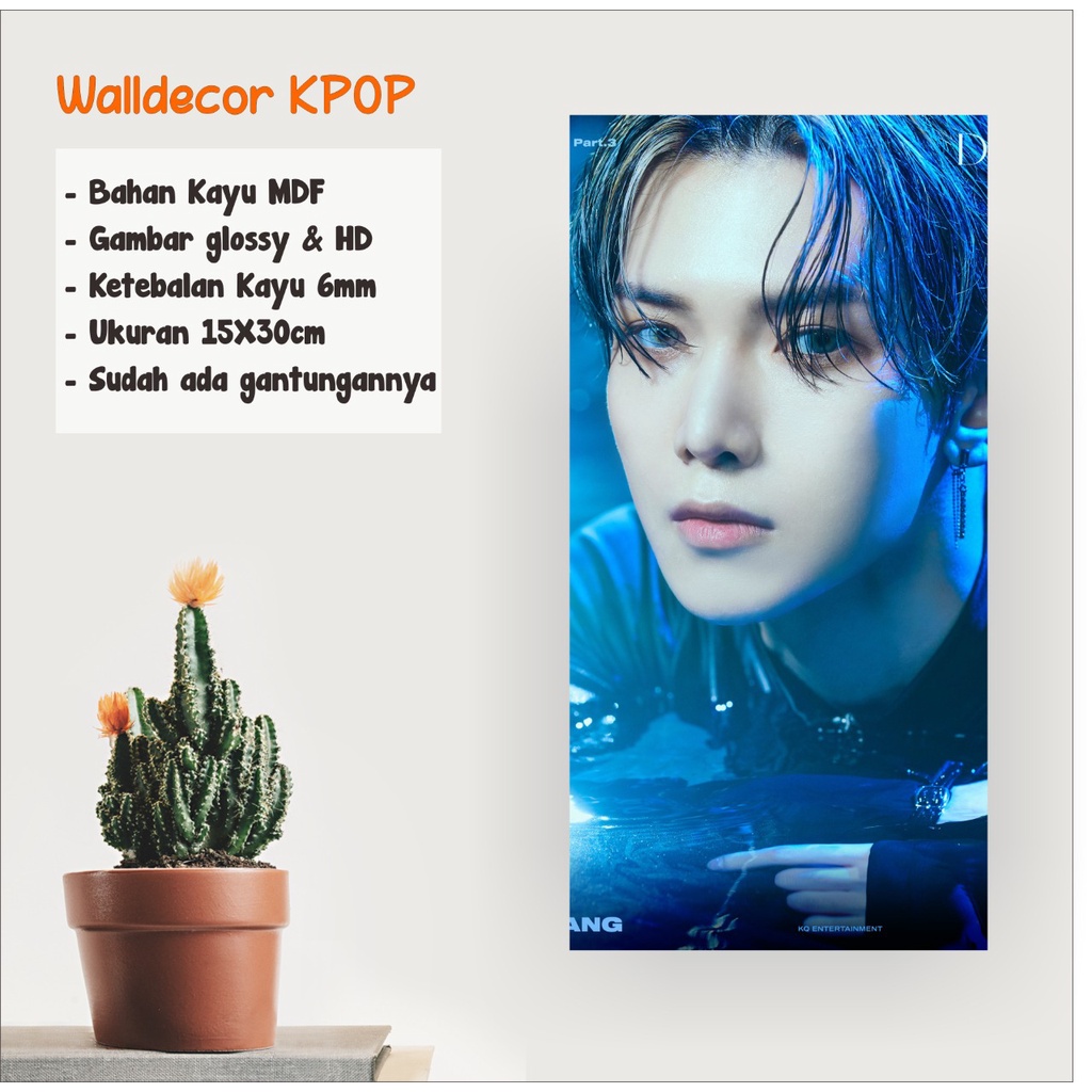 WALLDECOR ATEEZ YEOSANG UKURAN 15X30 CM WALL DECOR POSTER KAYU HIASAN DINDING KPOP