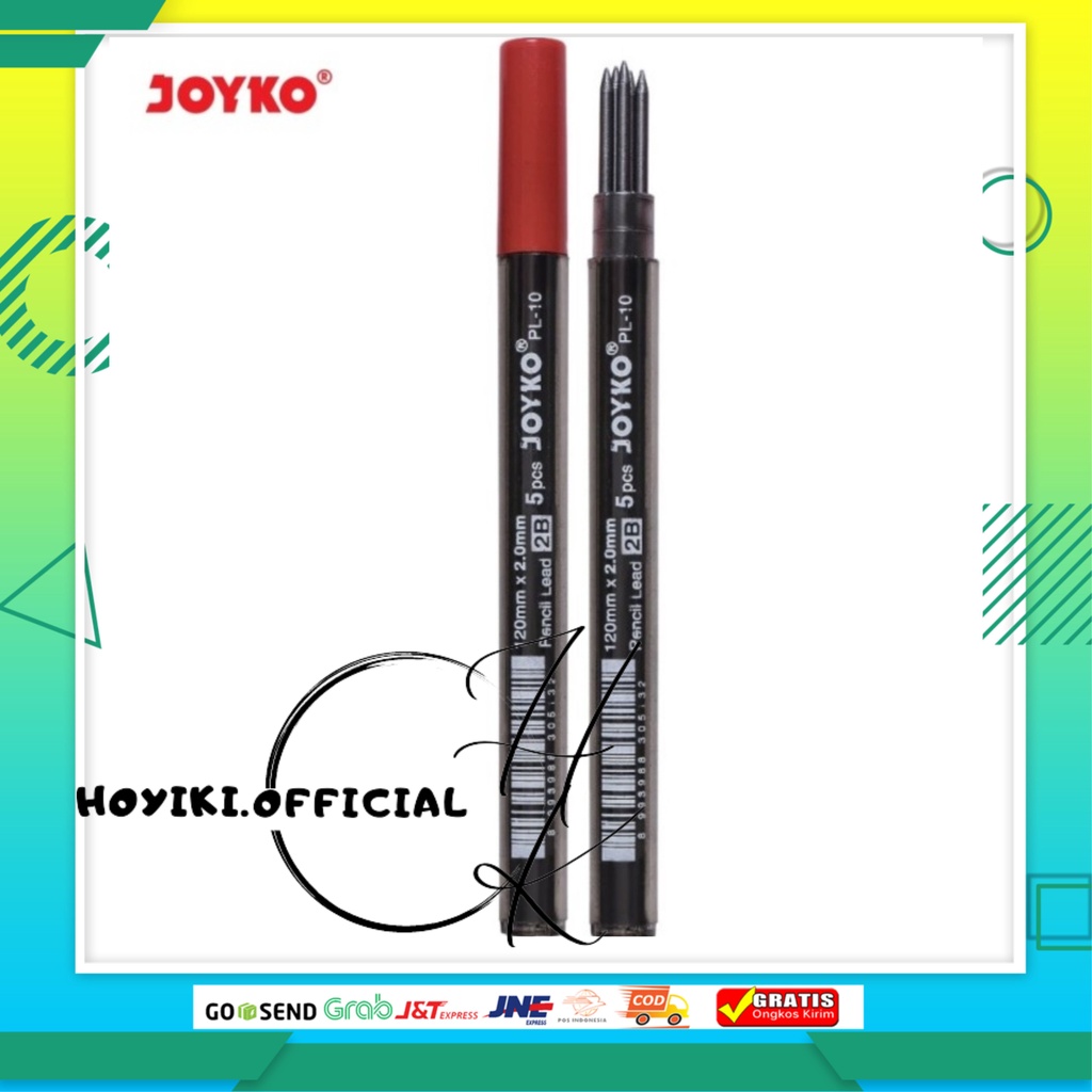 

JOYKO Isi Pensil Mekanik 2B PL-10 2.0 mm Pensil Lead Isi 5 Pcs 120mm