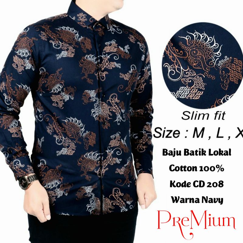 BAJU KEMEJA BATIK PRIA SLIM FIT LENGAN PANJANG COLIN DION CBL 884