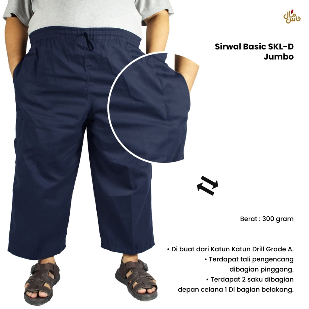 Celana Sirwal Panjang Pria Jumbo Bahan Katun Drill Dan Katun Twill