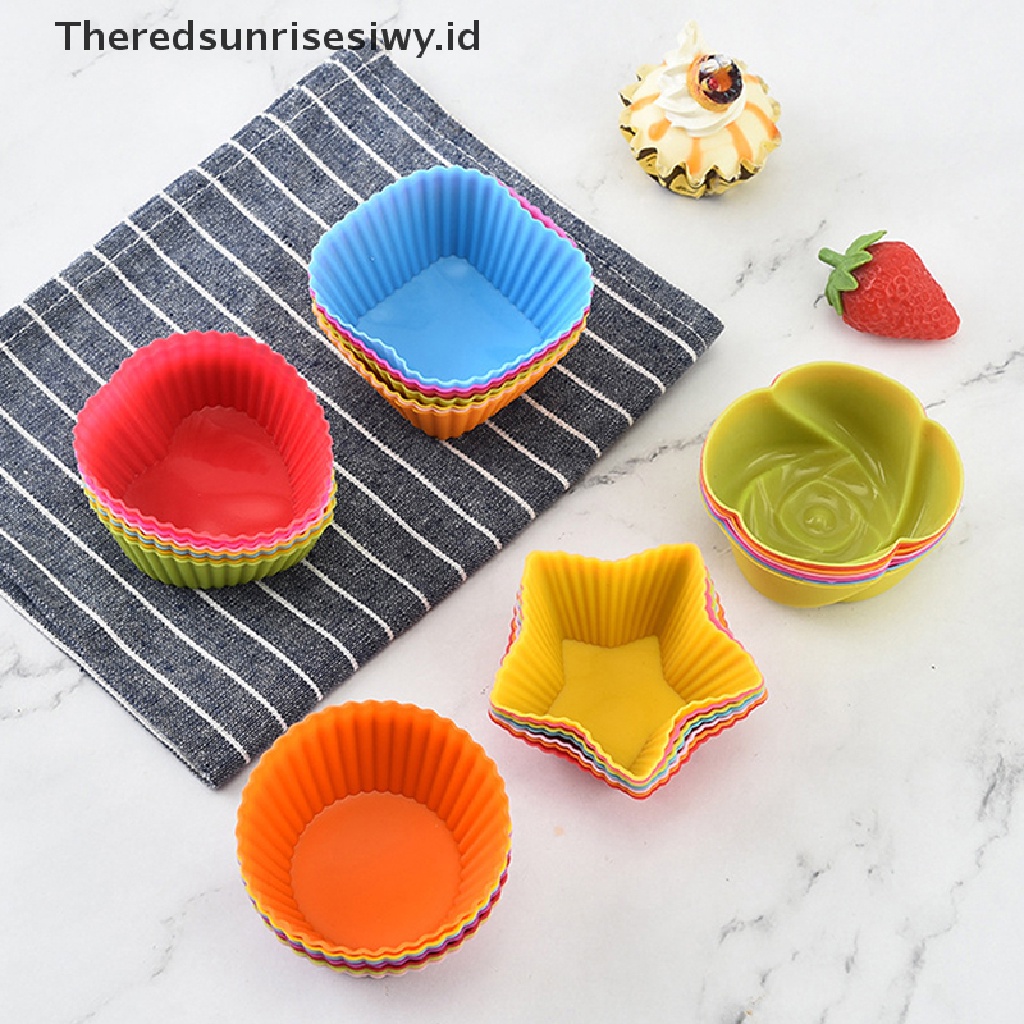 # Alat Rumah Tangga # 5pcs / set Cetakan Kue Bentuk Bunga Bahan Silikon Ukuran 7cm