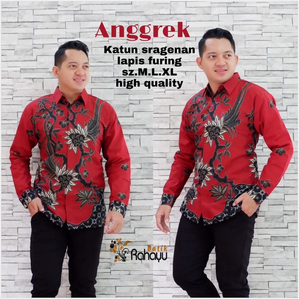 DISKON BESAR ANGGREK KEMEJA BATIK SOLO PRIA LENGAN PANJANG PENDEK LAPIS FURING ATASAN PREMIUM MODERN