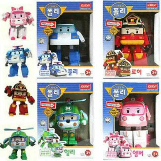 Mainan robocar figur poly satu set murah model robocar poli bisa berubah