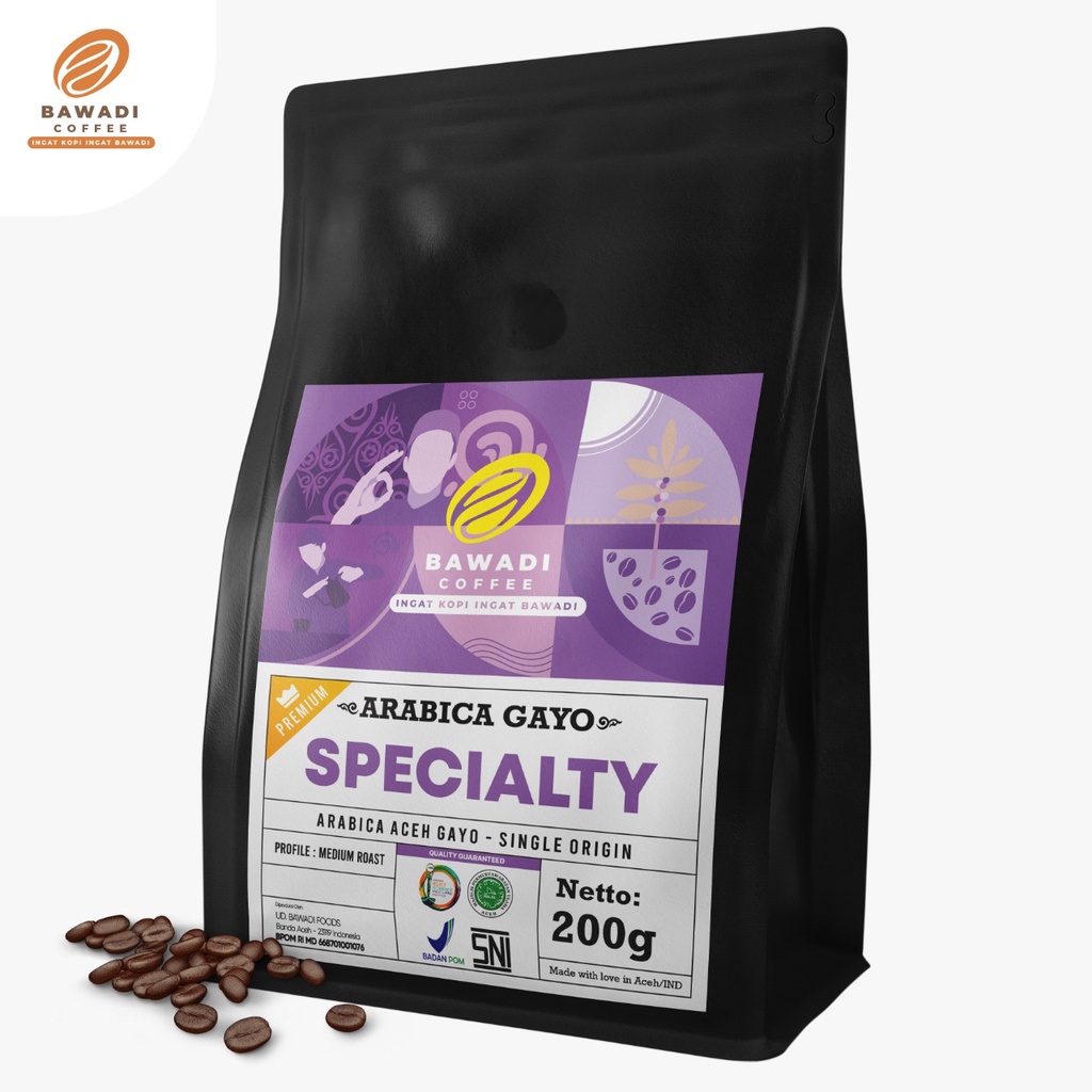 Kopi Arabica Specialty 200 gr - Bawadi Coffee - Arabica Gayo Premium - Kopi Aceh - Kopi -