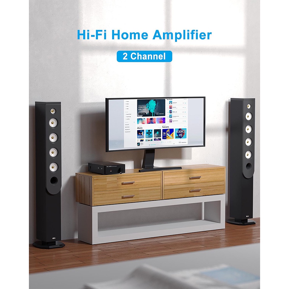Amplifier HOME THEATER Fosi Audio Mini Amplifier Hi-Fi Class AB 2x50W - HD-A1 - Golden