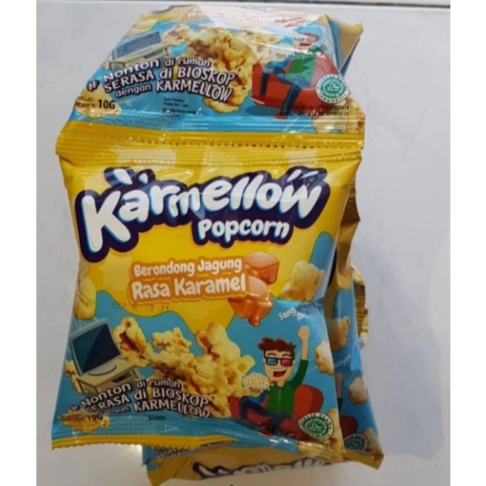 

Karmellow Popcorn Berondong Jagung rasa Caramel & strawberry isi 10pcs x 10gr