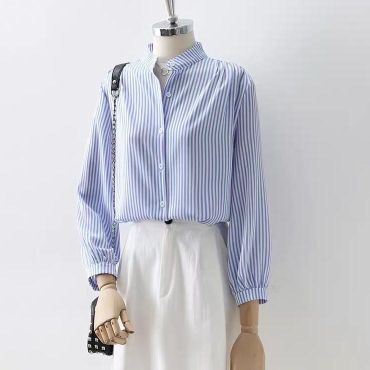 BANZA TOP - KEMEJA WANITA CASUAL - ATASAN WANITA KOREA STYLE - KEMEJA UNIQLO - KEMEJA STRIPE - UNIQL