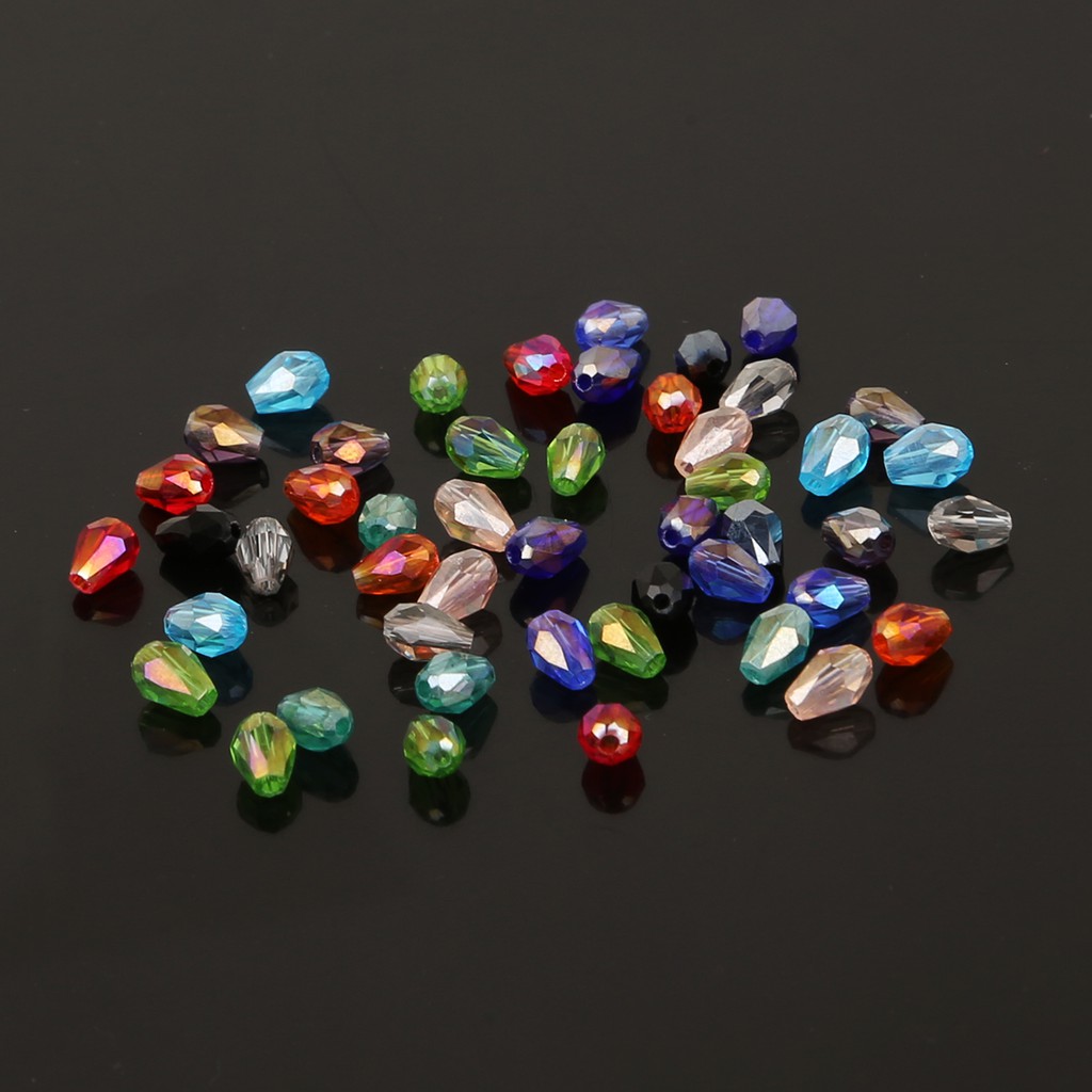 Hot Colorful 3 x 5 mm 100 Pcs Austria Faceted Glass Beads Tear Drop Crystal Beads For Garment Decoration Crafts DIY Making