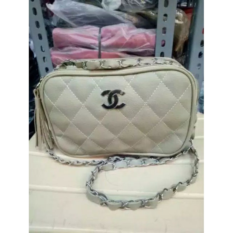 Tas Channell kotak cc jait jait selempang rante