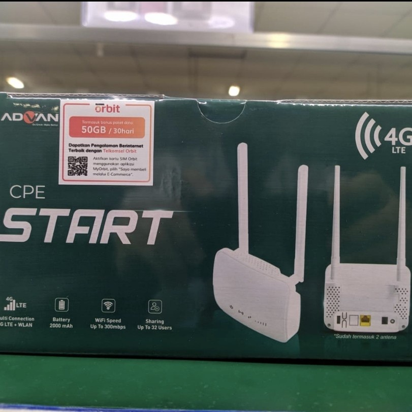 MODEM WIFI 4G TELKOMSEL ORBIT DATA 50GB ADVAN CPE HYBRID ROUTER LAN &amp; 4G LTE