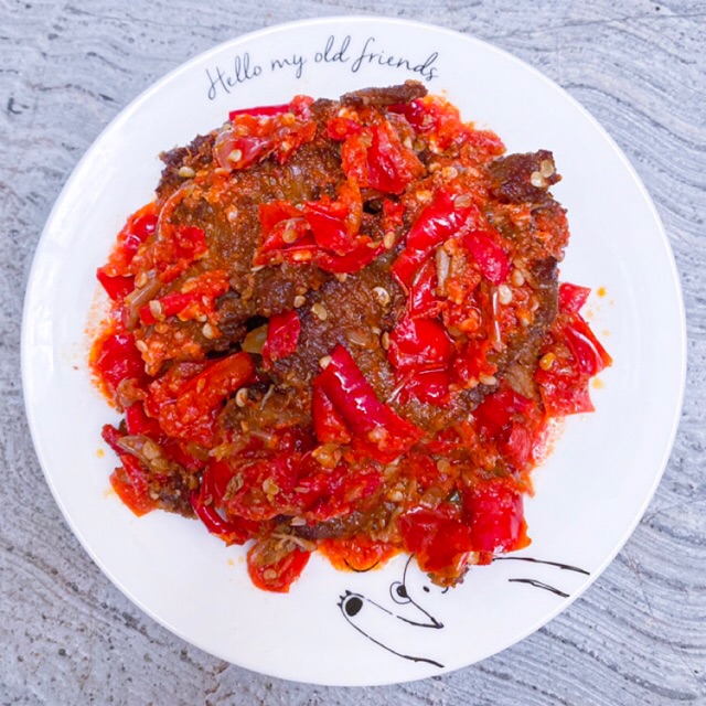 Safirablooms Dendeng Sapi/Urat Balado Premium Vacum Pack