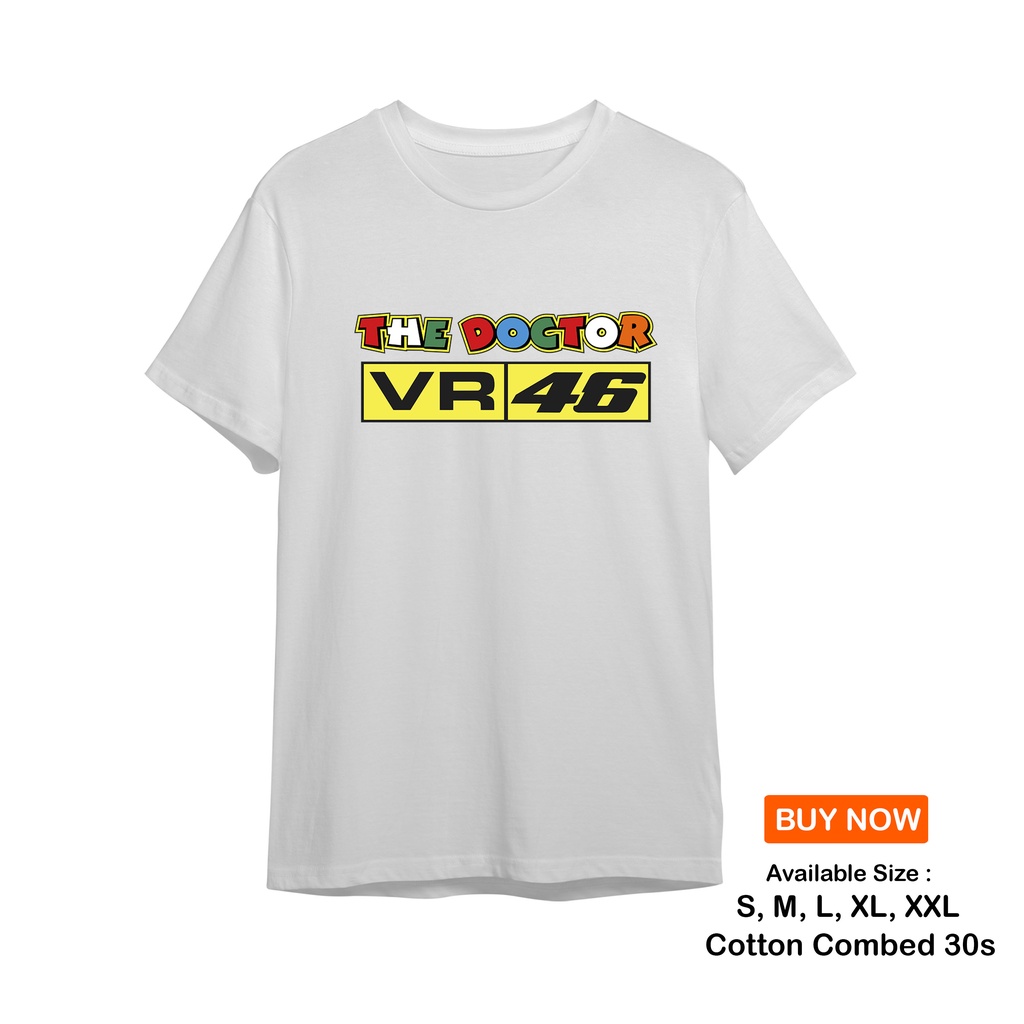 Kaos Baju Valentino Rosi VR46 The Doctor Cotton Combed 30s  S, M, L, XL, XXL Terlaris