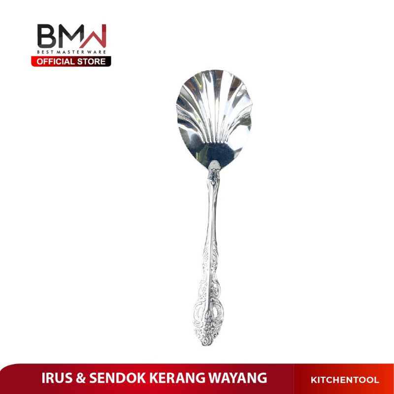 servis Centong sendok sayur irus saji prasmanan / sendok lauk prasmanan stainless model kerang wayang