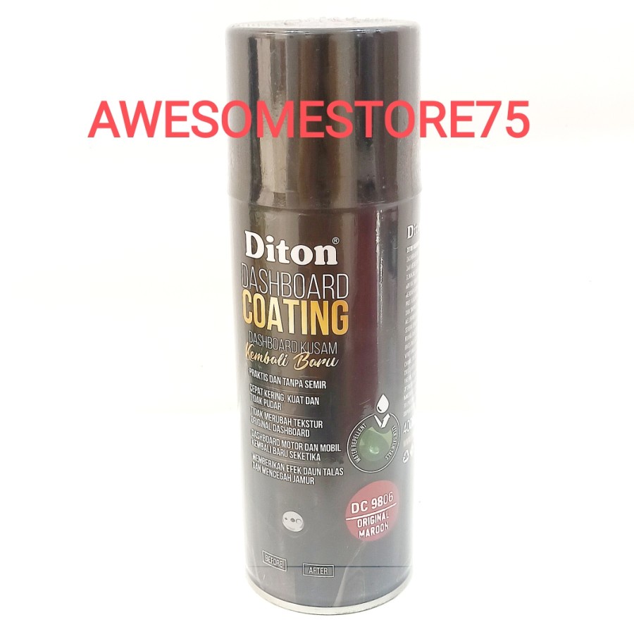 DITON PREMIUM DC 9806 DASHBOARD COATING MAROON Merah Darah Cat Semprot Pilox Pylox