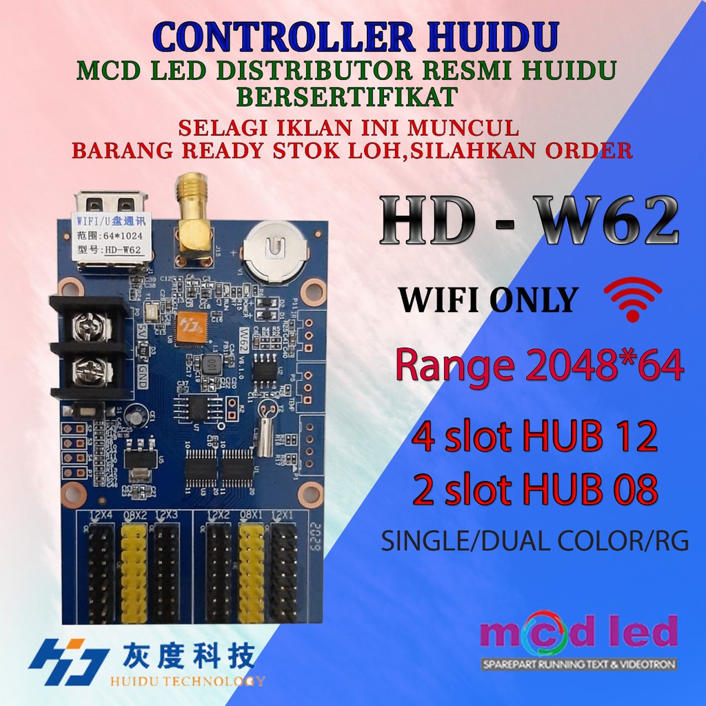 KONTROLER RUNNING TEXT HUIDU HD W62
