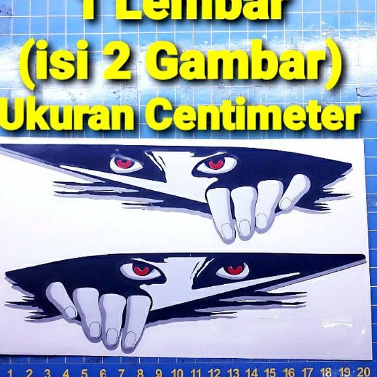 Paling Diminati Cutting Sticker 3D Ngintip 1 Lembar (2 Pcs) | Sticker Laptop, Helm, Motor, Mobil, Tr
