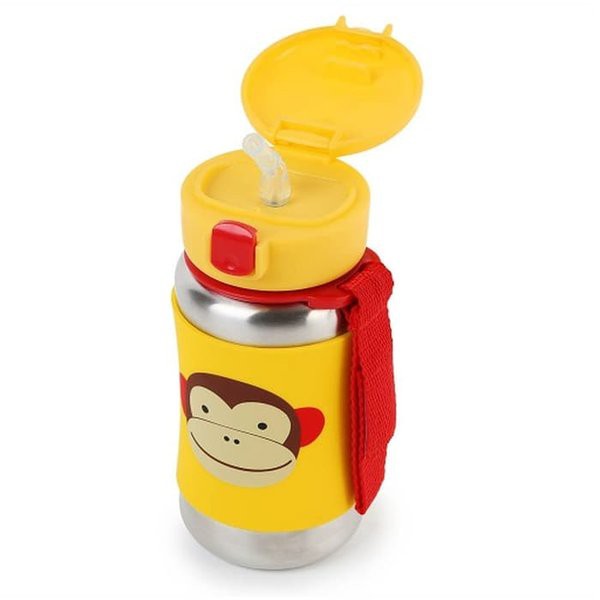 Skip Hop Zoo Stainless Steel Little Kid Straw Bottle