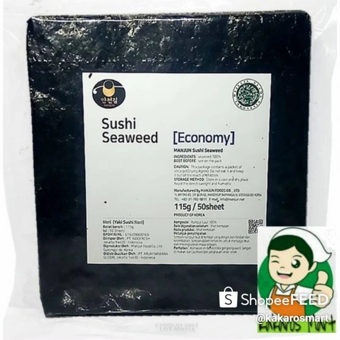 

Q12 Manjun Yaki Sushi Nori Economy Grade Isi 10'S Dw51qs
