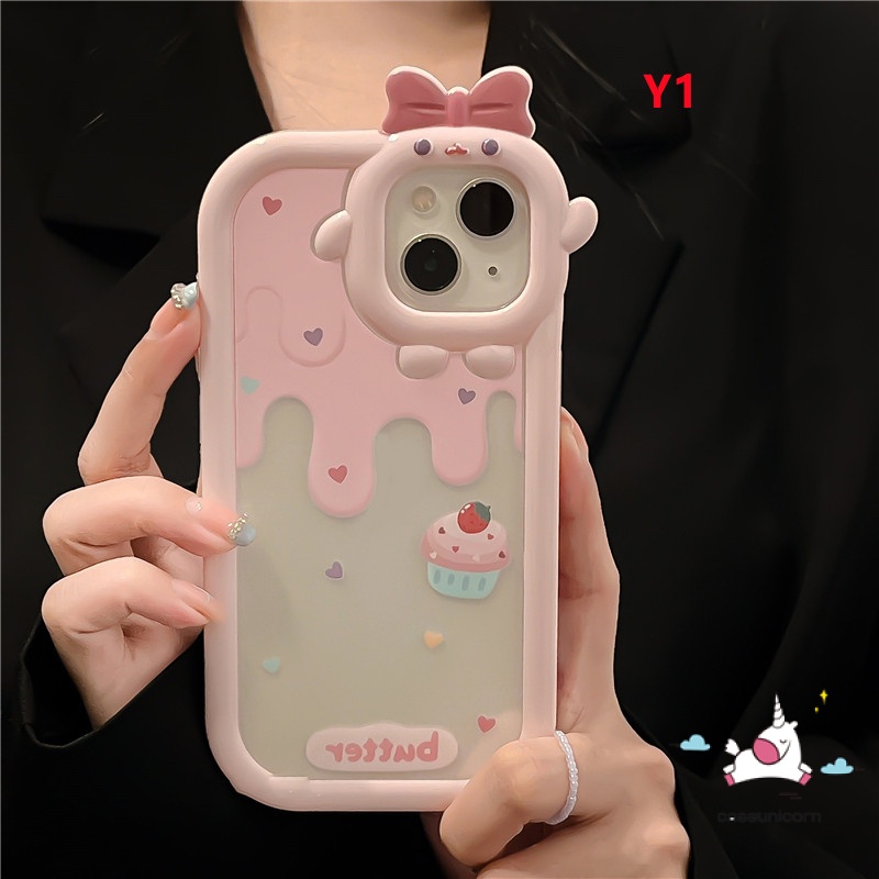 Case Lensa 3D Bow Little Monster Realme C21Y C25Y C33 C11 C15 C30 C25 C25s C35 C31 C21 C2 C1 C1 C3 C17 Realme8 9 8i 8pro 9pro+7 5 6i 9i 5s 5 7i Permen Lucu Butter Ice Cream Sarung