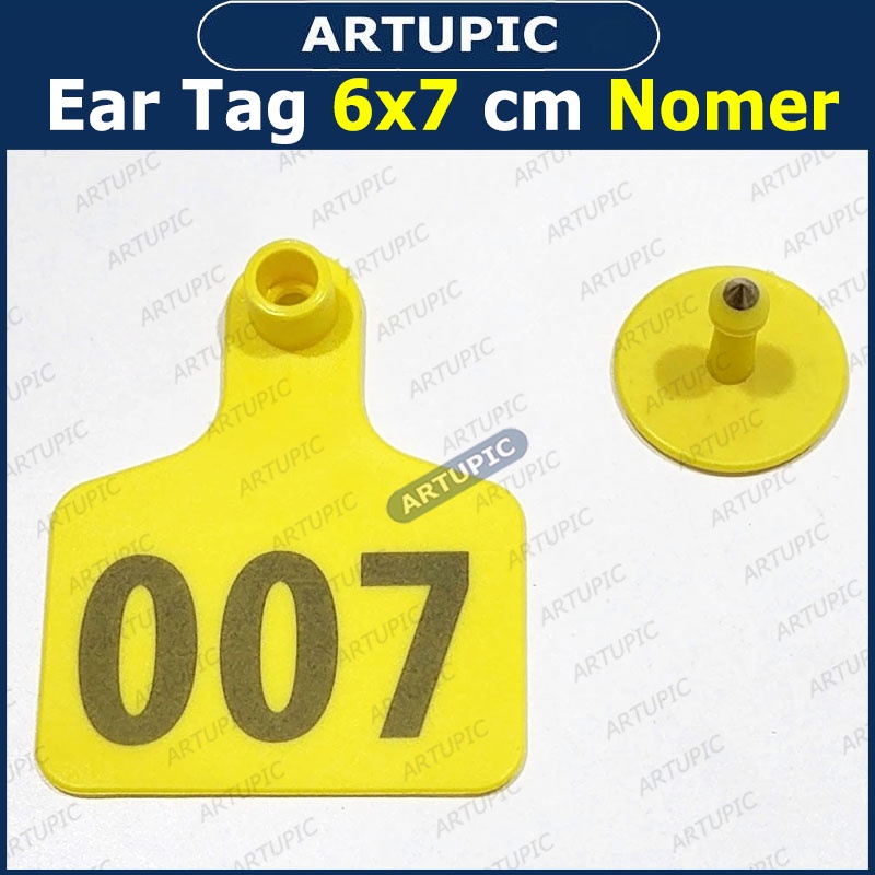 Ear Tag 6x7 cm Nomer Per100 Anting Eartag untuk Babi Sapi Kambing Murah Plastik bisa jadi Kalung Leher Hewan Domba Kuda Kerbau