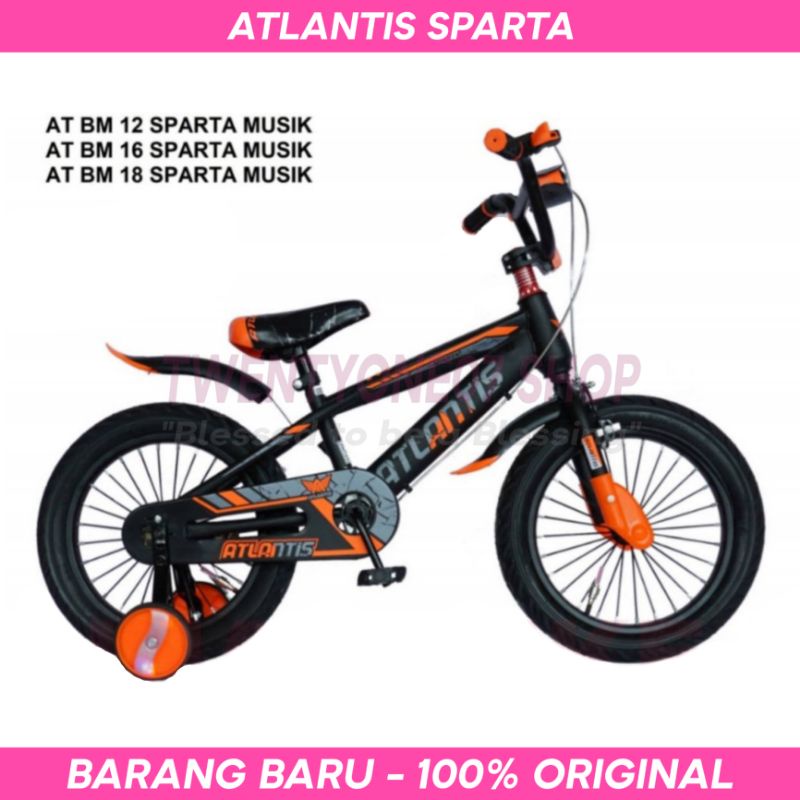 Sepeda Anak Laki Laki Cowok BMX 18 Inch Atlantis Sparta Ban Jumbo Umur 5-8 Tahun Murah