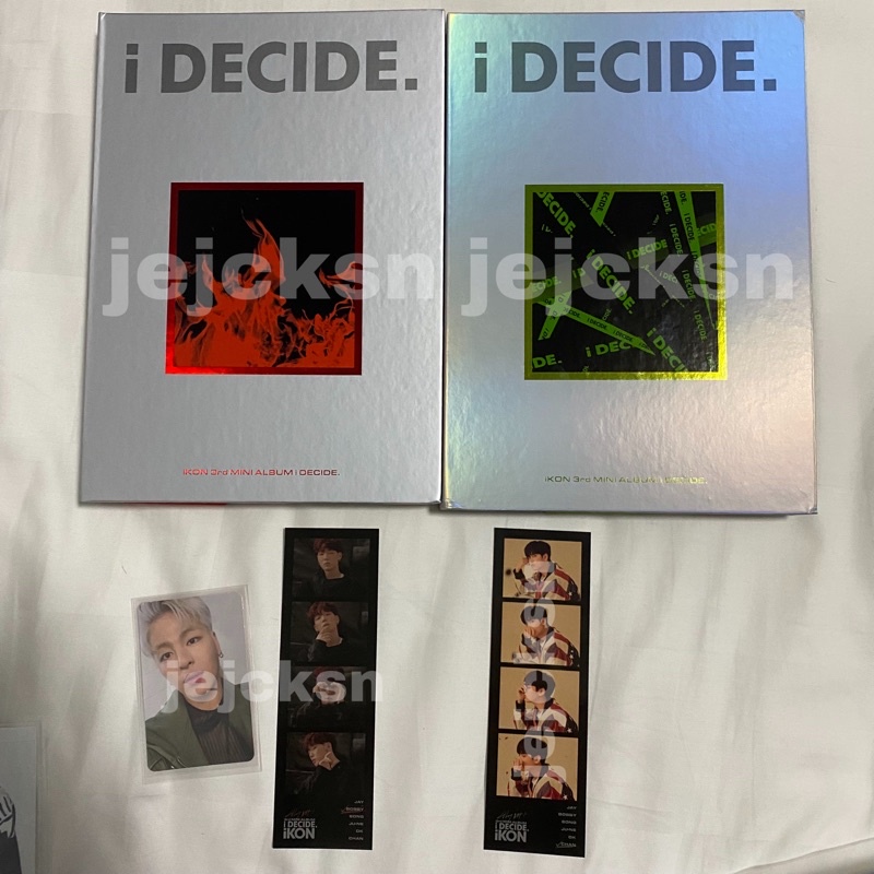 iKON idecide album june junhoe photocard pc bobby chanwoo chan photostrip red green i decide only