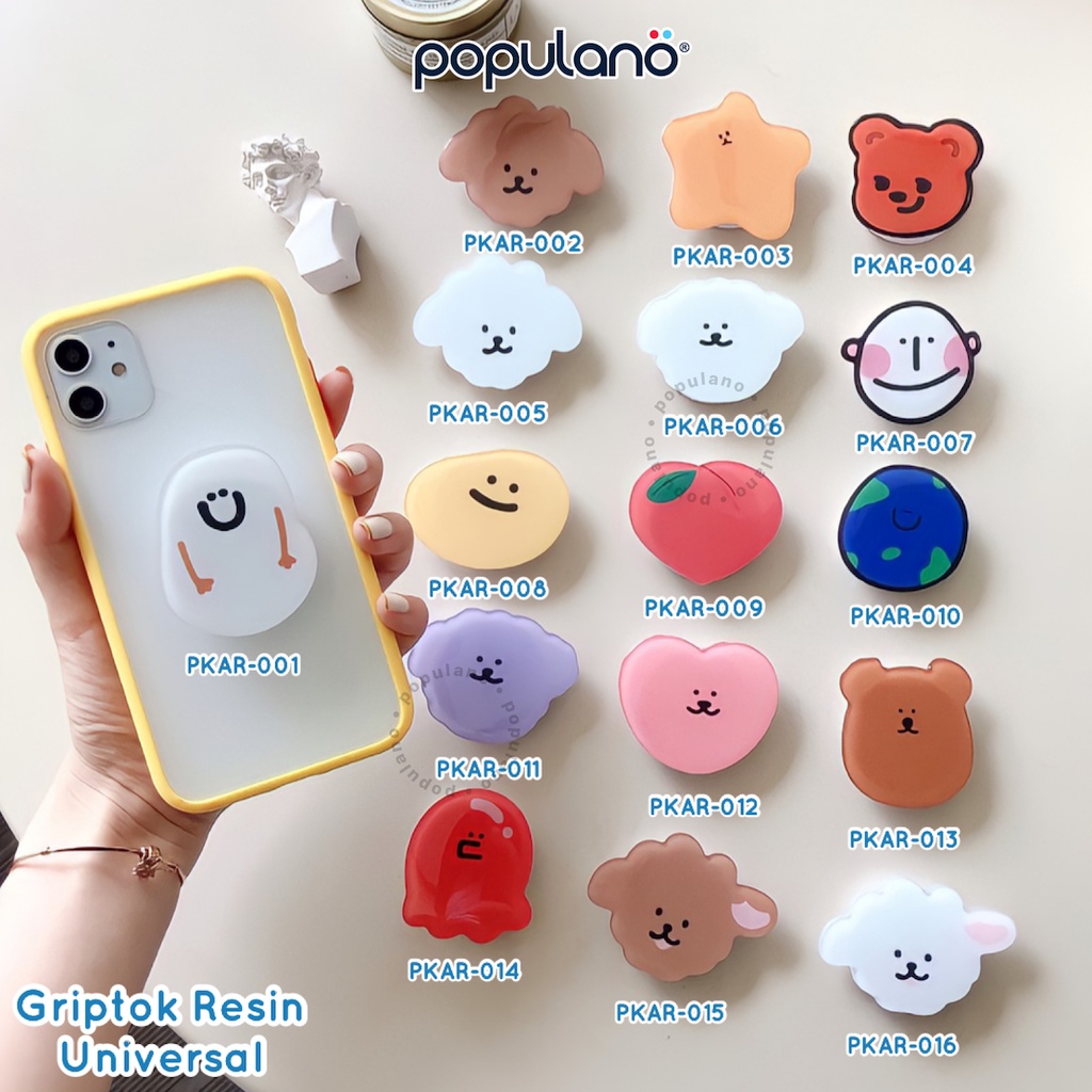 Griptok Kelly Resin Phone Socket Holder Universal Korean Pop Grip Tok