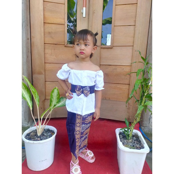 Set kebaya kamen obi anak/kebaya sabrina/pakaian adat bali anak