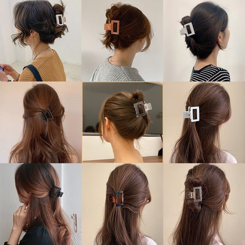 Jedai Korea Acrilic Geometric Square Ins Fashion Kotak Jepitan Badai Jepit Rambut Korean Hairpin