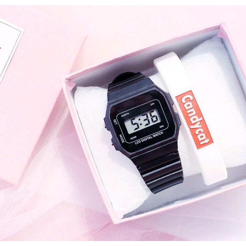 Jam Tangan Kotak Digital Wanita /Anak Anti Air QnQ Bisa dibawa Berenang