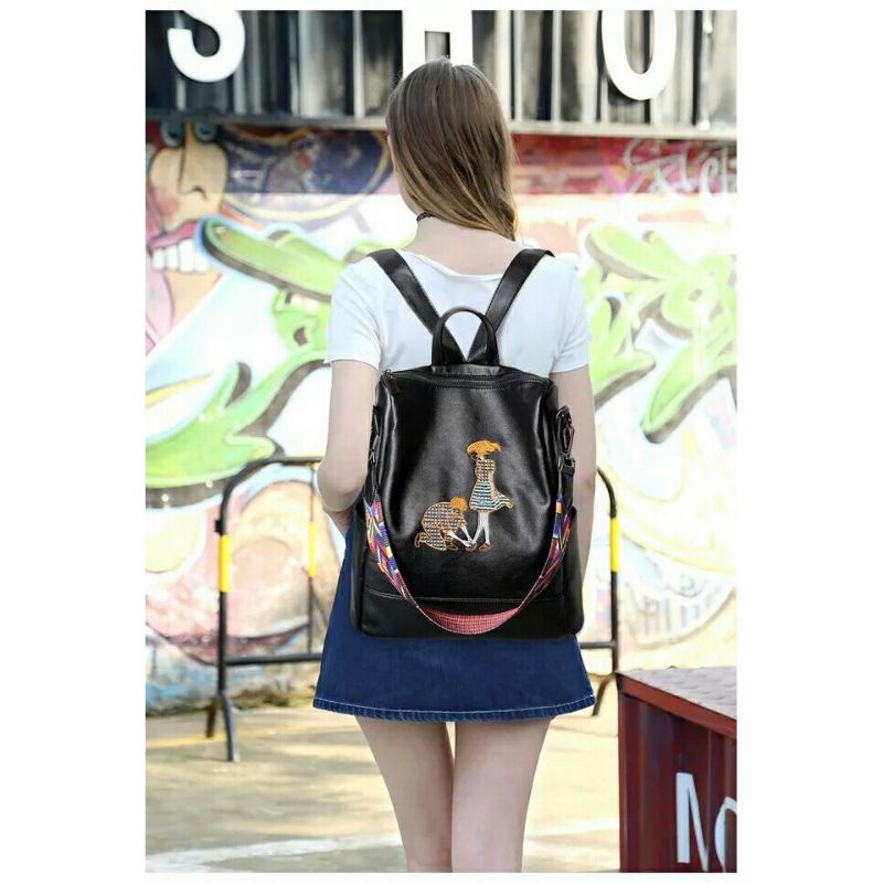 Tas Ransel Wanita Fashion Bordir Couple Ransel Wanita Korea Termurah