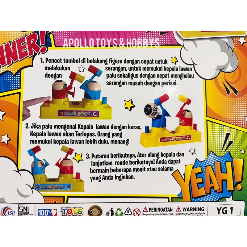 MAINAN ANAK TERBARU &quot; BATTLE GAME / BATTLE HEAD HAMMER GAME &quot; JUMBO