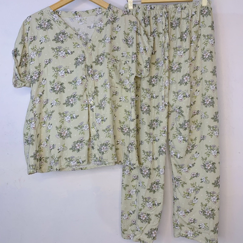 PIYAMA VNECK / PIYAMA KANCING HITS PIYAMA KANCING BUSUI / PIYAMA RAYON / HOMEWEAR-NC 17